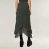 Anna-Kaci Women's Floral Jacquard Asymmetrical Hem Midi Skirt with Layered Chiffon Detail - 4 of 4