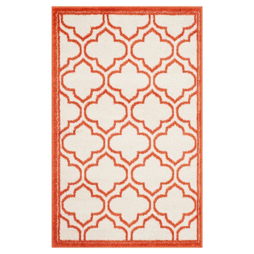 2'6inx4' Coco Loomed Rug Ivory/Orange - Safavieh