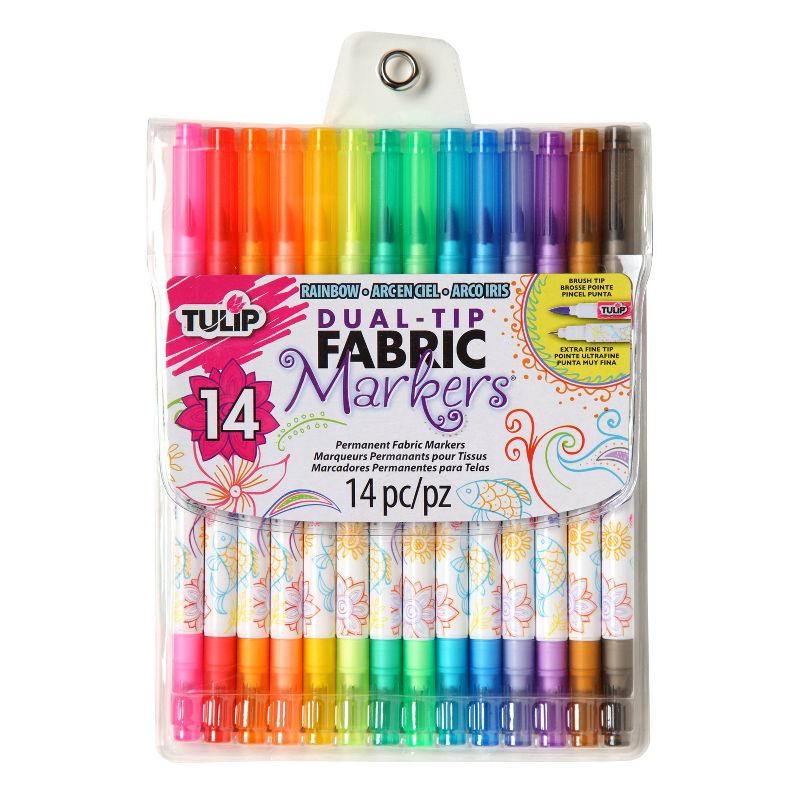 Tulip Color 14pk Dual-Tip Fabric Markers Rainbow, 1 of 2