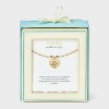 14K Gold Dipped Cubic Zirconia Family Tree Heart Necklace - Gold - 3 of 4