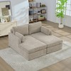 Racxily 63.39" Wide Sofa Bed With Cushions, Featuring Soft Chenille Upholstery, Suitable For Living Rooms, Bedrooms, And Apartments - 2 of 4