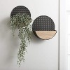 Sullivans Metal & Wood Wall Pocket Set of 3, 16"H, 14"H & 12"H Black - 3 of 3