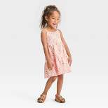 Grayson Mini Toddler Girls' Smiley Face French Terry Tiered Sleeveless Dress - Pink