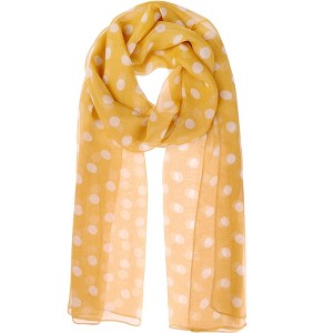 INSPIRE CHIC Women 1950s Retro Polka Dots Chiffon Lightweight Soft Sheer Long Scarves 1Pc - 1 of 4