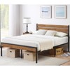 Bed Frame with Wooden Headboard and Footboard - Metal Platform Support with Under Bed Storage, No Box Spring Needed, Noise Free, Easy Assembly - 2 of 4