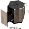 Coffee Table with Drawers, Modern Hexagonal Living Room End Table, Accent Side Table for Living Room Bedroom Office - 2 of 4