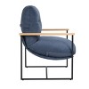 GlasFlength Accent Chairs pholstered Wood Accent Arm Chair Reading Chair Vanity Chair with Storage Bag Living Room Chair, Blue, 29.13"*29.92"*35.28" - 4 of 4