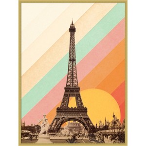 Amanti Art Eiffel Tower Rainbow by Florent Bodart Wood Framed Wall Art Print - 1 of 4