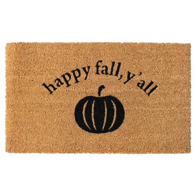 1'6" x 2'6" Tufted Happy Fall Y'all Doormat Natural/Black - Raj