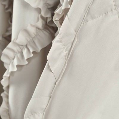 Neutral Polyester Ruffle Diamond Light-Filtering Curtain Panels, 84" x 54"