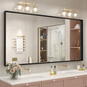 Apmir High-Strength Tempered Glass and Aluminum Alloy Framed French Cleat Mounted Wall Decor Bathroom Vanity Mirror with 5-Year Warranty - 1 of 4