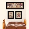 "Country Shelf & Stars" 3-Piece Vignette by Mary Ann June, Ready to Hang Framed Print, Black Frame - 4 of 4