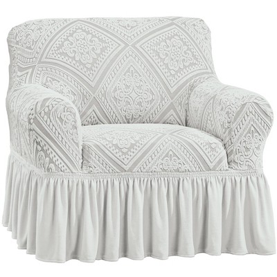 Collections Etc Ruffled Stretch Furniture Cover