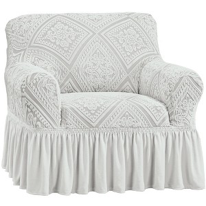 Collections Etc Ruffled Stretch Furniture Cover - 1 of 3