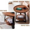 2-Tier Round Side Table with Storage Shelf - Wood & Metal Frame End Table for Living Room, Bedroom, Small Spaces, Easy Assembly - 4 of 4