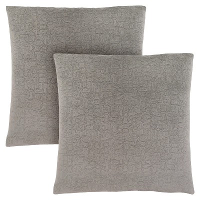 Monarch Specialties Pillows Set Of 2 18 X 18 Square Insert Included Decorative Throw Accent Sofa Couch Bedroom Polyester Hypoallergenic Grey Modern