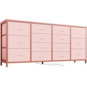 Acekool 14 Drawer Dresser TV Stand with Power Outlet, 63 Inch Fabric Entertainment Center for 65-75 Inch TV, Storage for Bedroom & Living Room - 1 of 4