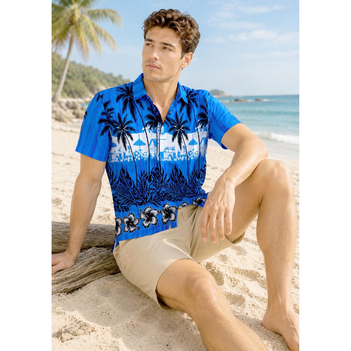 LA LEELA Mens Short Sleeve Button Down Hawaiian Collar Shirts Aloha Camp Beach Vacation Shirts for Men Casual Camp Summer Untuckit Shirt 7XL Floral - thumbnail 3