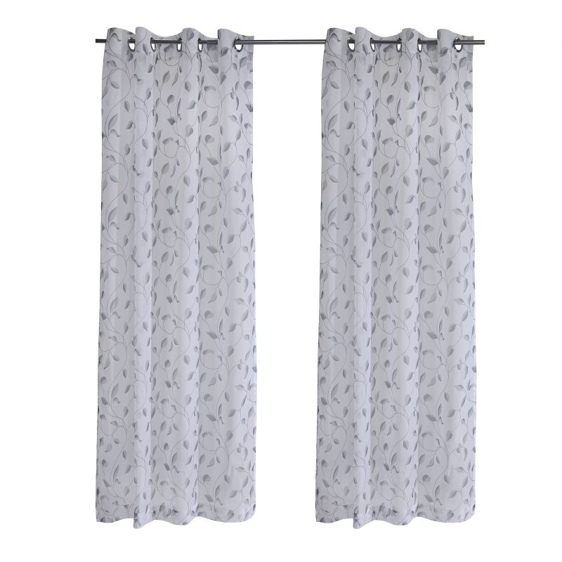 1pc 54&#34;x84&#34; Sheer Tampa Outdoor Curtain Panel Gray - Outdoor D&#233;cor, 4 of 8