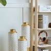 Floor metal vase modern style decoration home droplet shaped white metal vase 3-piece set gorgeous home decoration - 4 of 4