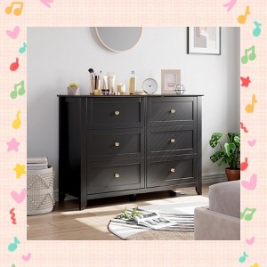 Garvee Modern 6 Chest of Drawer Dresser – Stylish Wood Organizer with Deep Drawers and Nickel Round Handles for Ample Storage in Bedroom - 1 of 4