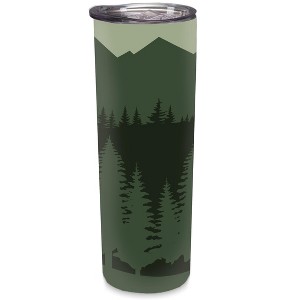 Elanze Designs Trees Mountains Hunter Green 20 ounce Stainless Steel Travel Tumbler - 1 of 4