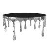 Royal Hampton Coffee Table | 36 Inch Round Glass Top | Melting Drip Design | Silver - 2 of 4