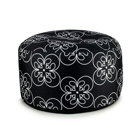  Louis Donné Black Square Pouf Ottoman Cover, 17.7