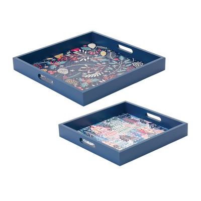 Melrose Decorative Holiday Tray (Set of 2)
