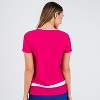 Calypsa Womens Short Sleeve Color Block Rash Guard - 2 of 3
