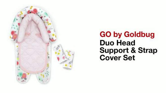 Go by Goldbug Clouds Duo Head Support And Strap Cover Set For Car Seat, Stroller, Bouncer, 2 of 14, play video