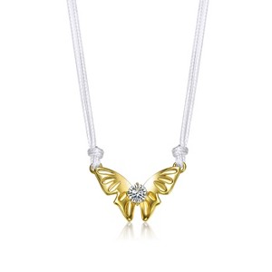 Guili 14k Gold Plated Necklace with a Cubic Zirconia Butterfly Moth Pendant, offering a delicate and elegant piece for any occasion. - 1 of 3