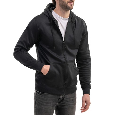 Mio Marino Premium Zip-up Hoodie For Men With Smooth Silky Matte Finish &  Cozy Fleece Inner Lining - Men's Sweater With Hood - Black, Size: Xlarge :  Target