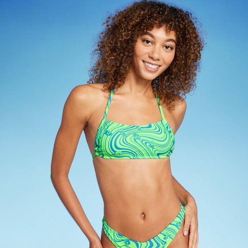 Faeröer Monopoly menigte Women's Halter Bralette Bikini Top - Wild Fable™ Green & Blue Swirl : Target