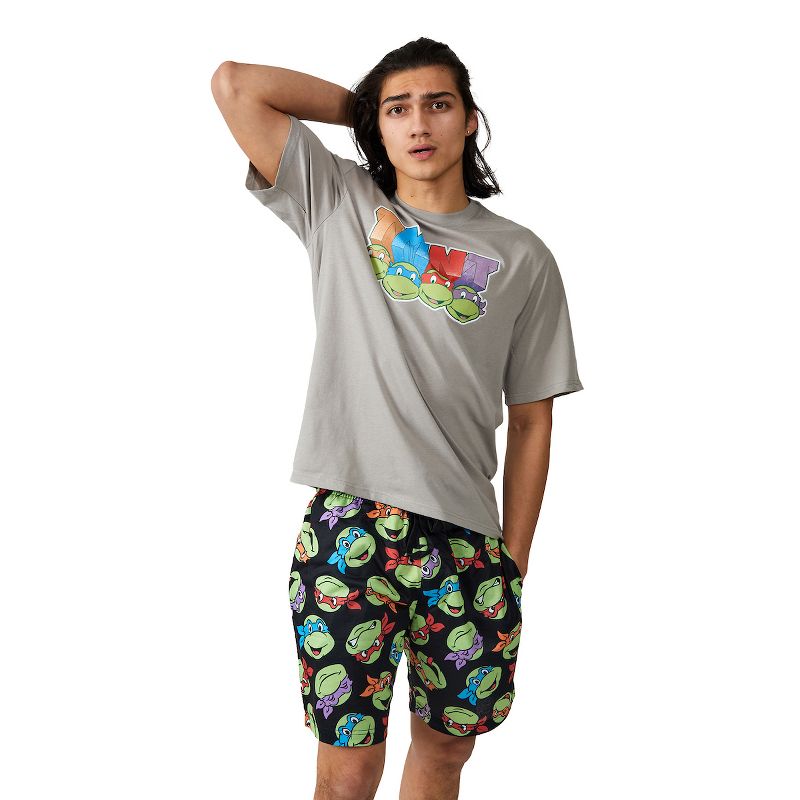 Teenage Mutant Ninja Turtles Men's 2-Piece T-Shirt & Lounge Shorts Sleep Set, 3 of 7