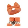 Hudson Baby Infant Girls Headband and Socks Giftset, Burgundy Orange, One Size - 3 of 4