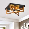 Dewdrop Matte Black and Brushed Gold Metal Frame Cage Flush Mount Ceiling Light - 4 of 4