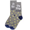 Memoi Women's Oy Vey All Day Bamboo Crew Socks Med Gray Heather 9-11 - 3 of 3