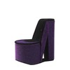 HomeRoots 9" Purple And Black Glitter Velvet High Heel Jewelry Box - 4 of 4