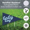Big Dot of Happiness Hello Little One - Blue and Navy - Yard Sign & Outdoor Lawn Decorations - Boy Baby Shower Yard Signs - Set of 8 - 3 of 4