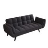 74" Velvet 2-Seater Sofa with 2 Armrests, Adjustable Backrest & Convertible Bed - 4 of 4