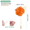 Unique Bargains Mens Golden Leaf Rose Lapel Boutonnieres Pin for Wedding 12 Pcs - 3 of 4