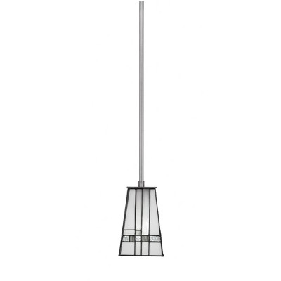 Toltec Lighting Apollo 1 - Light Pendant in  Graphite with 5" Square New Deco Art Glass Shade