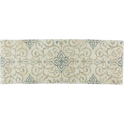 20"x55" Oversized Cushioned Anti-Fatigue Kitchen Runner Mat Rustic Medallion Cream - J&V Textiles