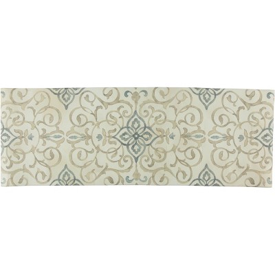 20"x55" Oversized Cushioned Anti-Fatigue Kitchen Runner Mat Rustic Medallion Cream - J&V Textiles