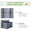 Wood Privacy Screen w/ 4 Planter Box, Raised Bed w/ 3 Panels & Drainage Holes - 4 of 4