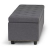 NicBex 47.6" Storage Bench Rectangle Ottoman with Storage Linen Nail Head Trim Bench for Bedroom, Entryway - 3 of 4