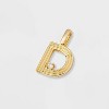 14K Gold Dipped Cubic Zirconia Ribbed Letter Charm - A New Day™ Gold - 2 of 2