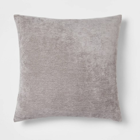 Oversized Faux Fur Square Throw Pillow Gray - Room Essentials™ : Target