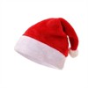 Clotth Christmas Decoration Plush Hat - short plush Santa Hat, Christmas Hat, Holiday Decor, Red and White - One Size for Children - 2 of 4